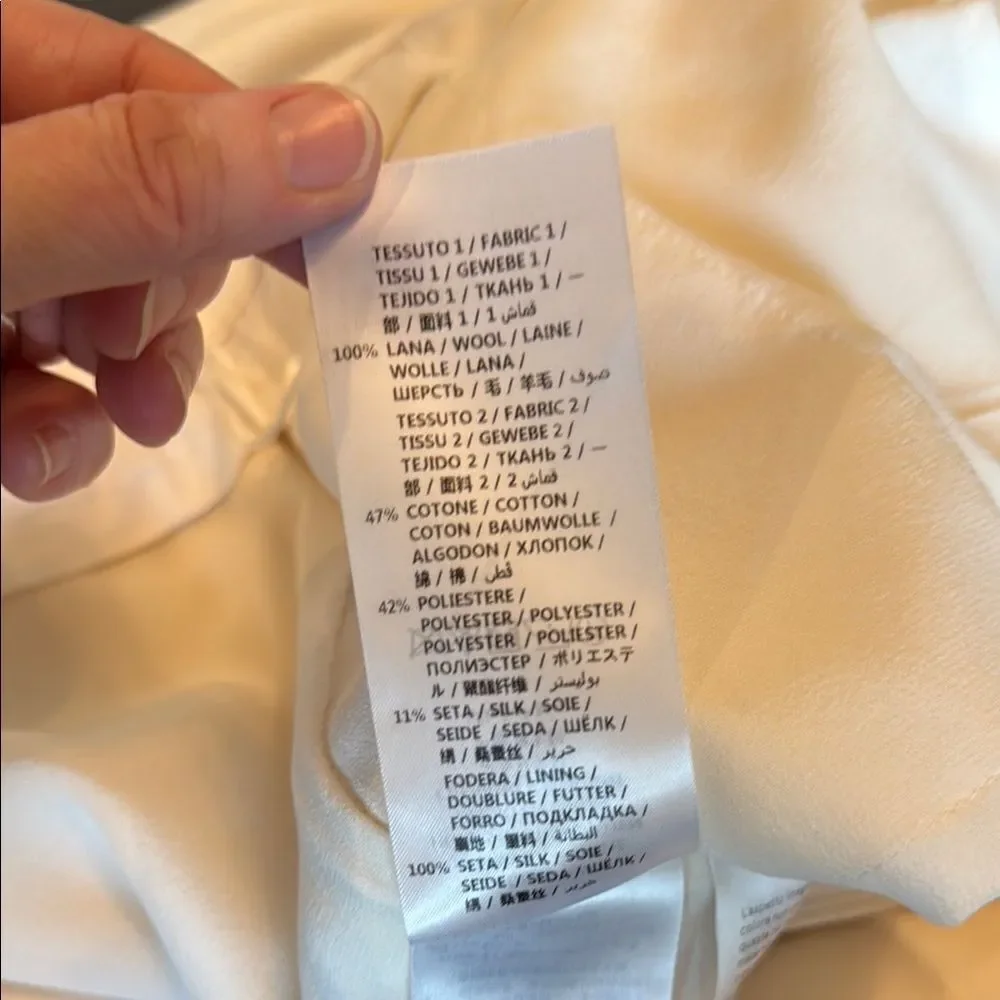 Stella McCartney Ivory Striped Wool-twill Slim Cuffed Pants size 40 - Picture 13 of 13